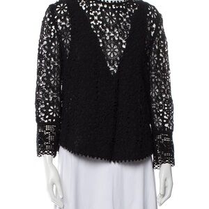Elegant Black Lace Women's Top Sea NY US4